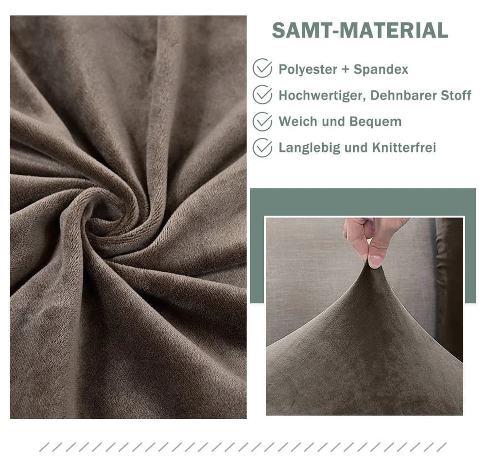 Rosnek Samt Sofahusse Stretch 1-4 Sitze Braun - Bild 3