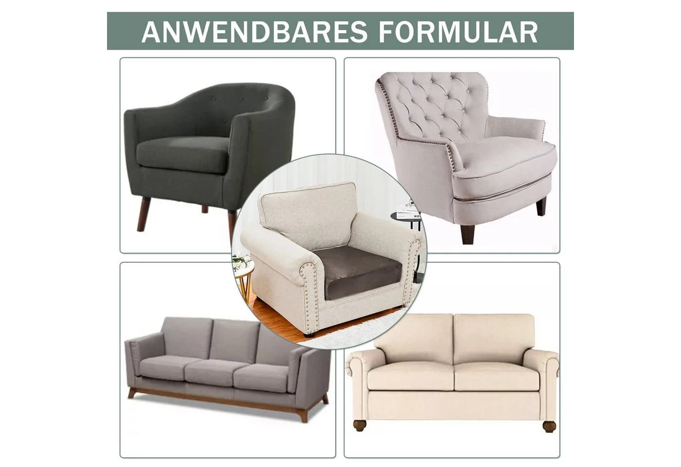 Rosnek Samt Sofahusse Stretch 1-4 Sitze Braun - Bild 4