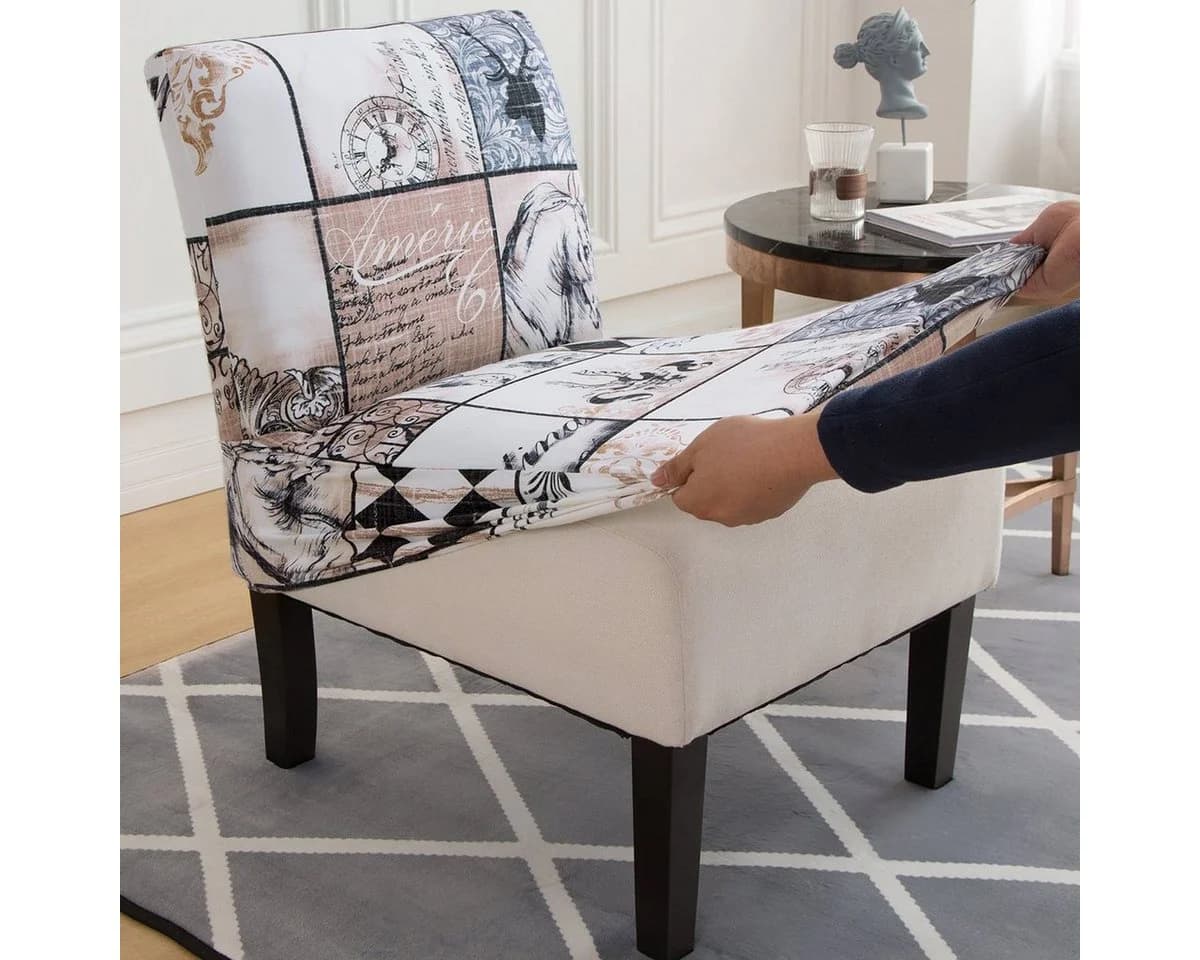 Rosnek Stuhlhusse Stretch Floral Beige Universal - Bild 4