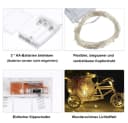 Sunicol LED-Lichterkette Kupferdraht Batteriebetrieben Warmweiß Bild 1