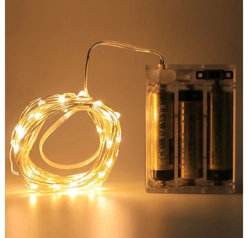 Sunicol LED-Lichterkette Kupferdraht Batteriebetrieben Warmweiß - Bild 3
