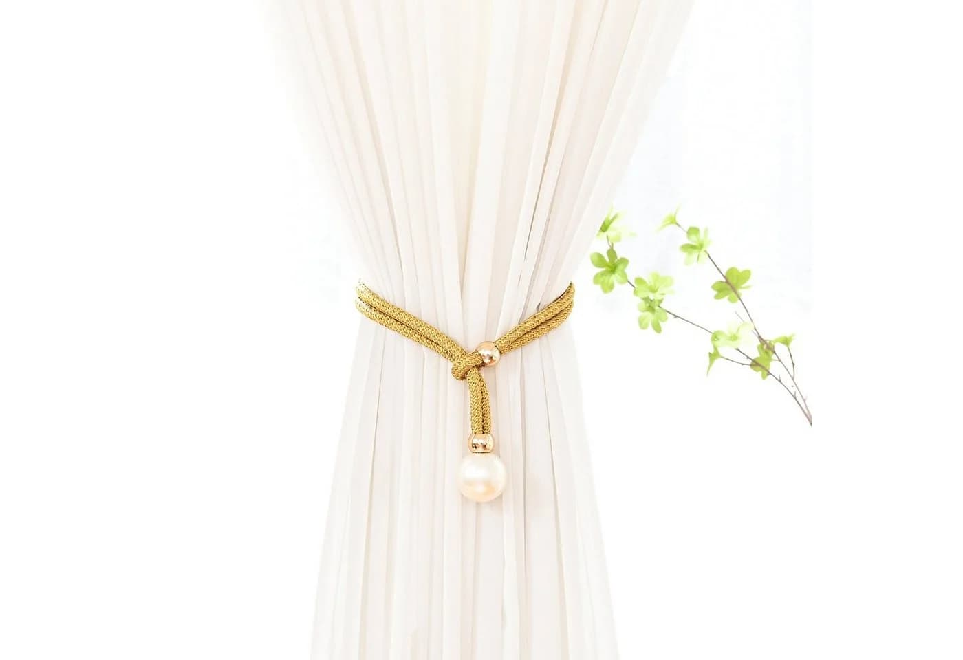 Rosnek Raffhalter 4 cm Perle Gold 2-tlg. Raffspangen