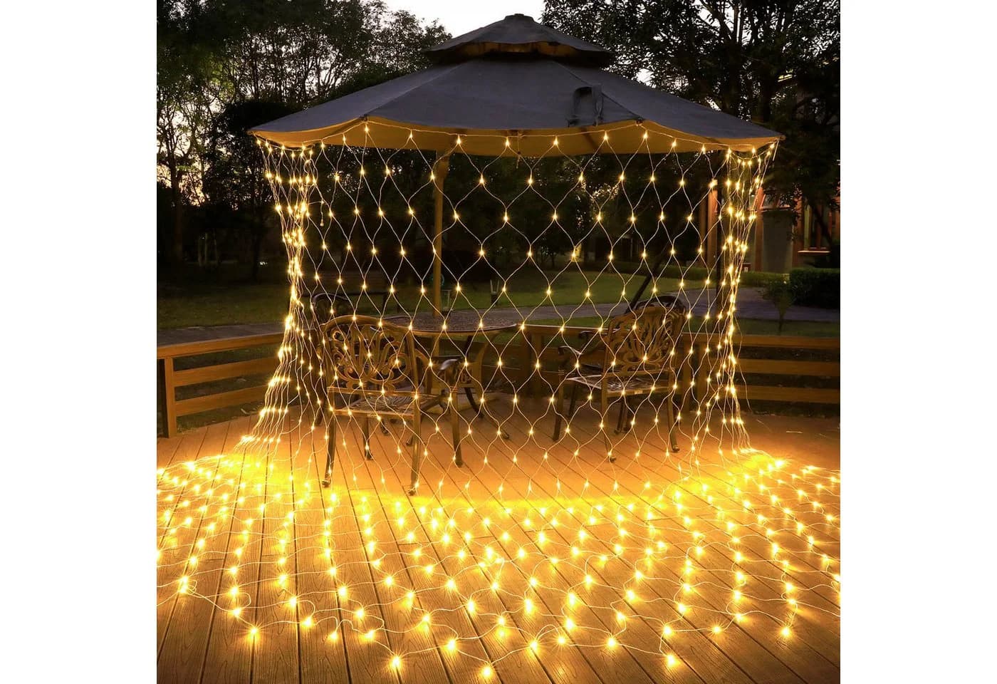 Rosnek LED-Lichternetz 31V 8 Modi Lichterkette Außen Timer - Bild 2