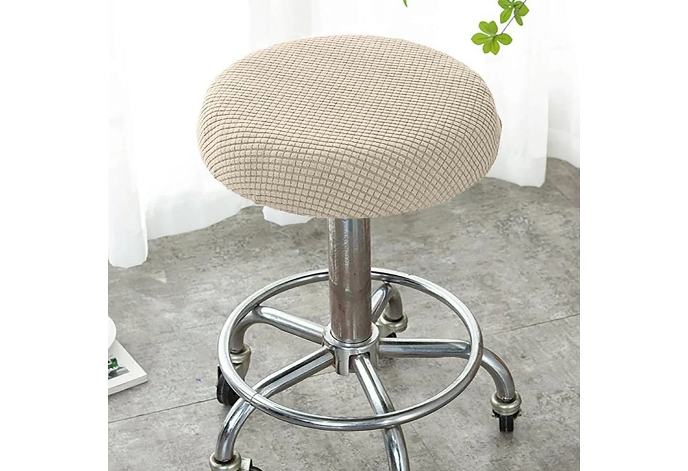 Rosnek Stuhlhusse Barhockerbezug Stretch Beige Polyester - Bild 2