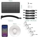 Rosnek Solar-Pendelleuchte 1-4 Köpfe Schwarz IP65 Wasserdicht Bild 3