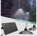 Rosnek Solar-Pendelleuchte 1-4 Köpfe Schwarz IP65 Wasserdicht Bild 4