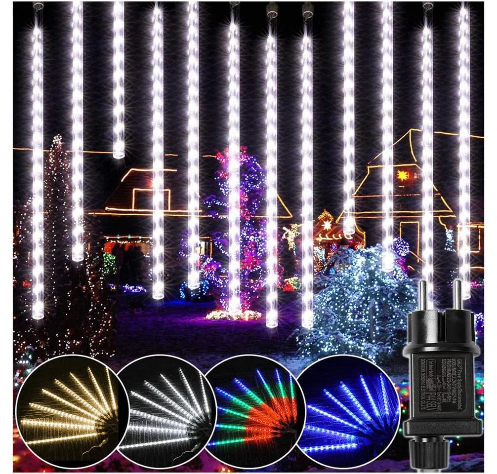 Rosnek LED Eiszapfen Lichterkette 8 Röhren PVC Deko - Bild 2