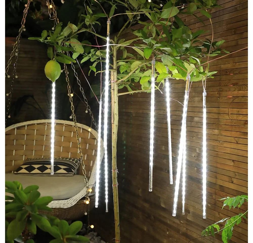 Rosnek LED Eiszapfen Lichterkette 8 Röhren PVC Deko - Bild 5