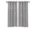 Rosnek Verdunklungs-Vorhang Sterne Hohl-Out Design Grau 132cm Breite Bild 2
