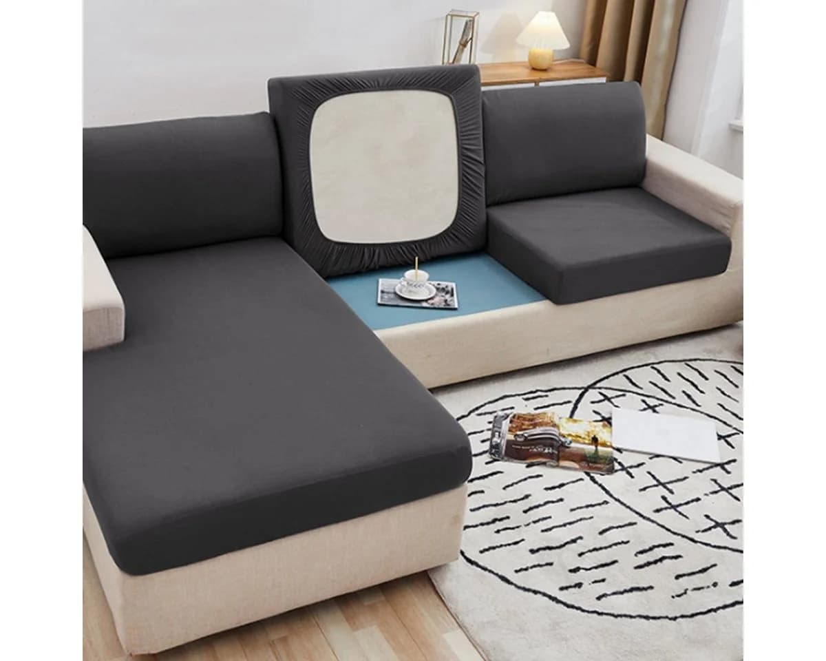 Rosnek Sofahusse 1/2/3 Sitzer Sofa Sitzbezug Grau Stretch - Bild 2