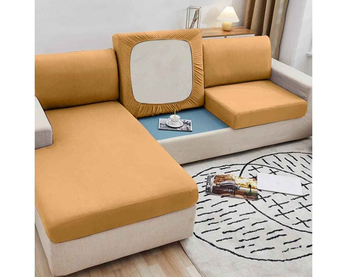 Rosnek Sofahusse 1/2/3 Sitzer Stretch Schonbezug Beige - Bild 2