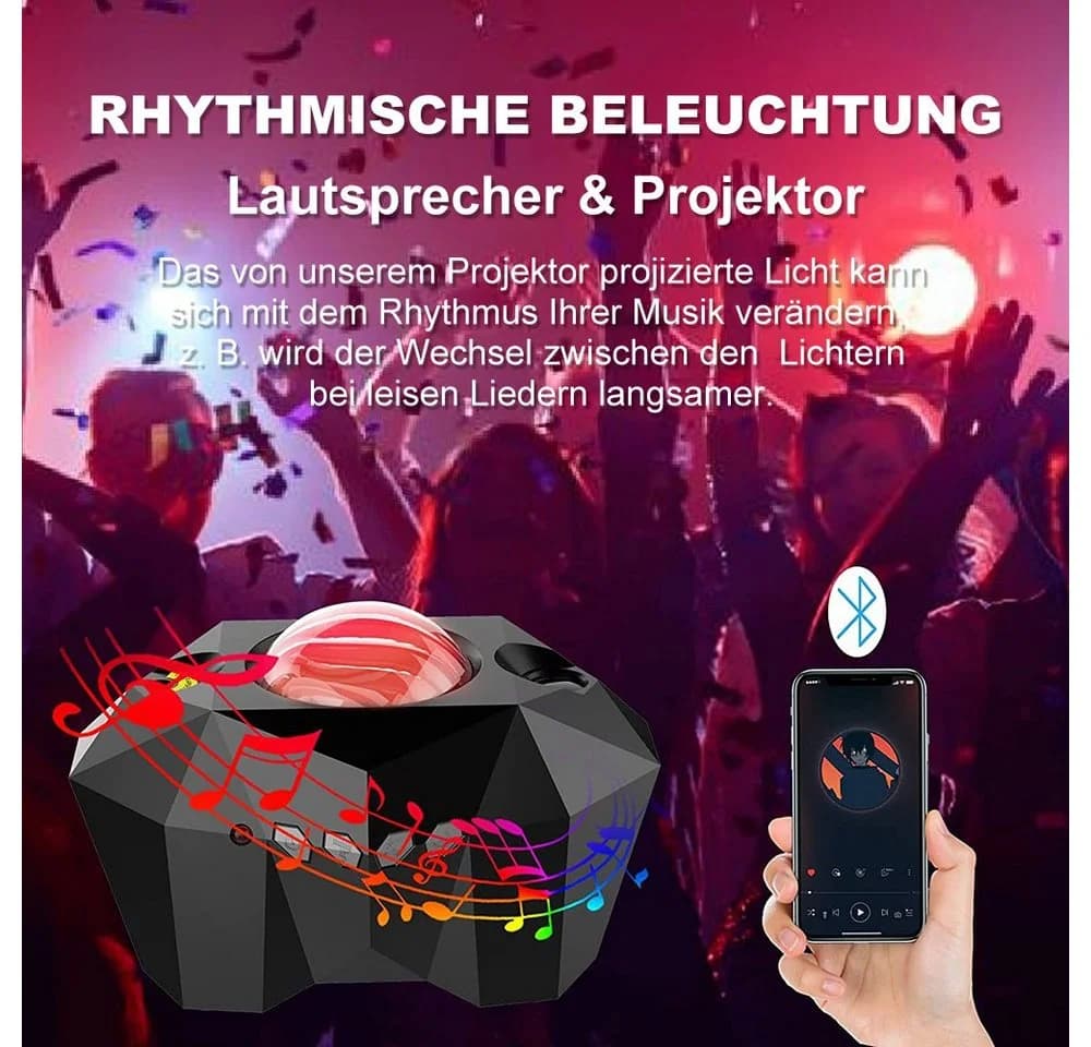 Rosnek LED Nachtlicht Sternenhimmel mit Bluetooth Lautsprecher und Fernbedienung - Bild 3