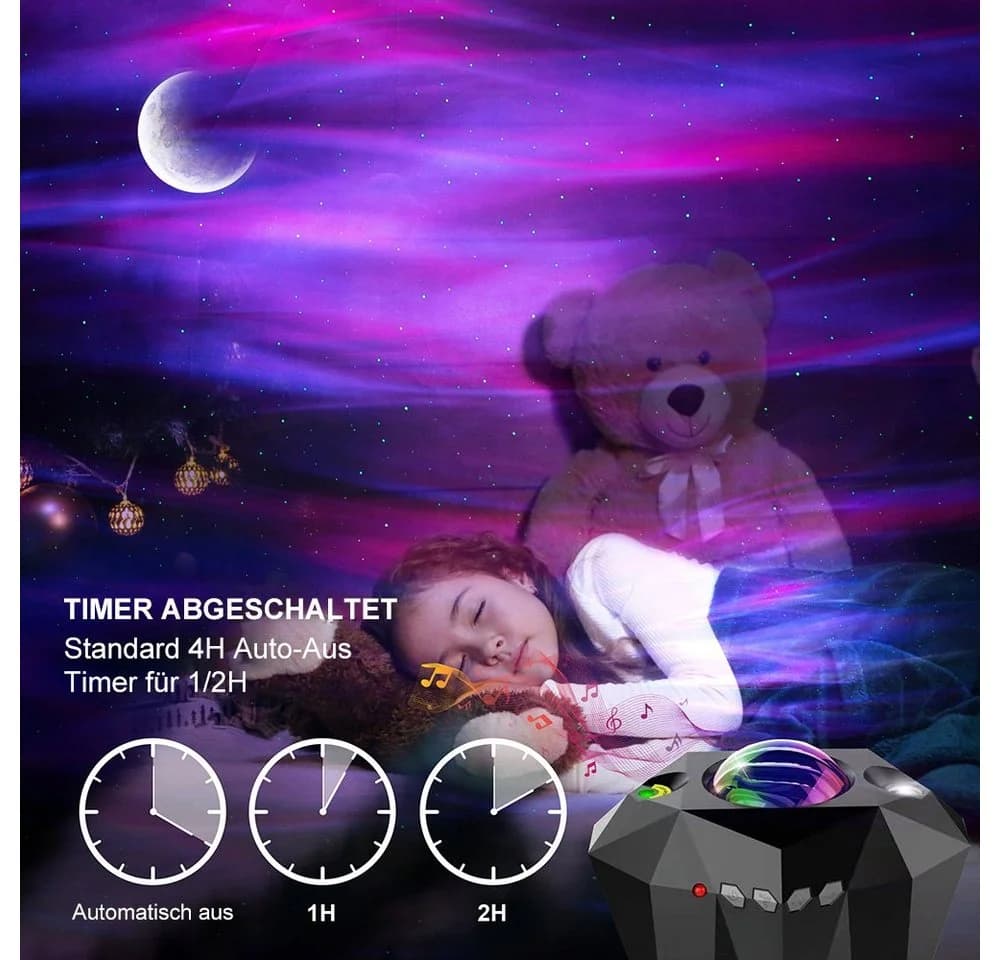 Rosnek LED Nachtlicht Sternenhimmel mit Bluetooth Lautsprecher und Fernbedienung - Bild 5