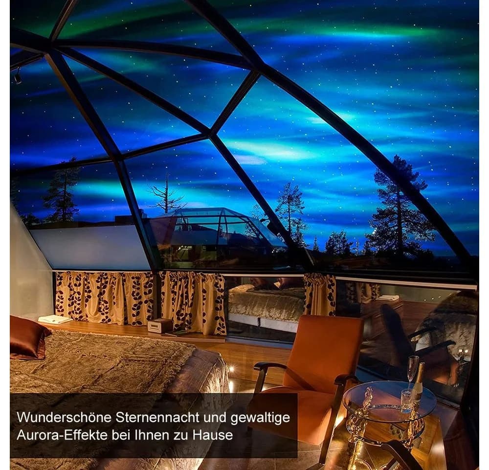 Rosnek Aurora Stern Projektor mit Bluetooth & Fernbedienung Schwarz - Bild 4