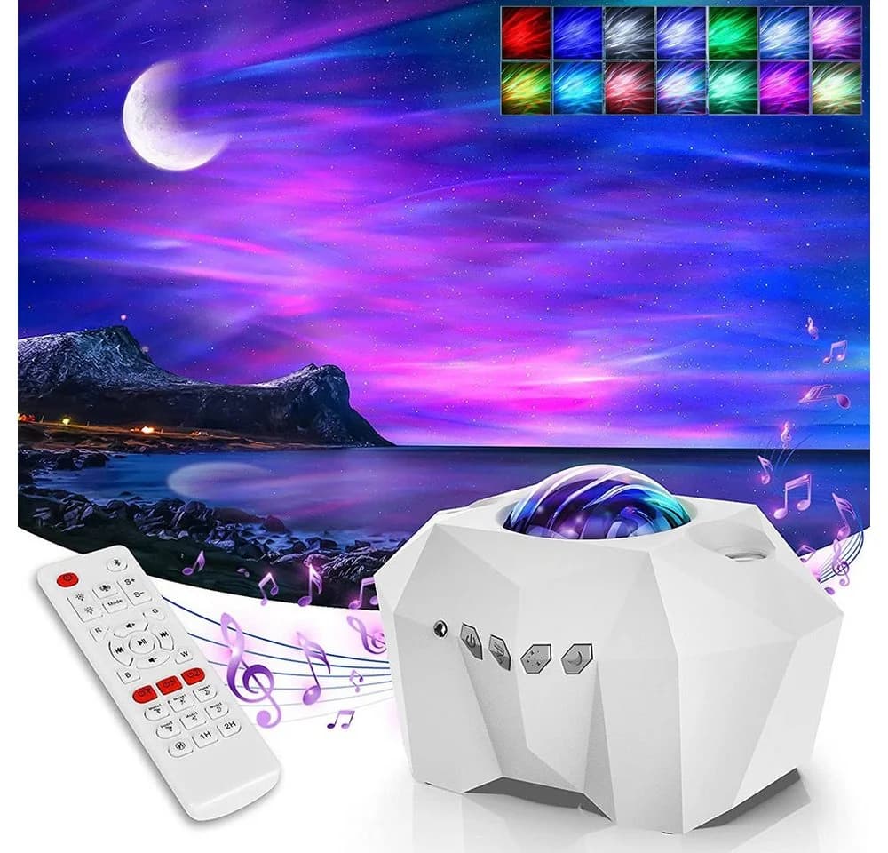 Rosnek Aurora Star Moon Lichter Projektor mit Bluetooth & Fernbedienung - Bild 2