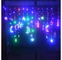 Rosnek LED-Lichtervorhang Sterne 8 Modi Warmweiß Bunt Bild 1