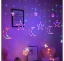 Rosnek LED-Lichtervorhang Sterne 8 Modi Warmweiß Bunt Bild 5