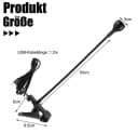Rosnek LED Klemmtischleuchte Schwarz/Silber 360° Schwanenhals USB Bild 1