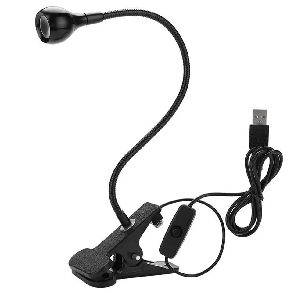 Rosnek LED Klemmtischleuchte Schwarz/Silber 360° Schwanenhals USB - Bild 5