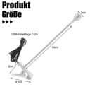 Rosnek LED Klemmtischleuchte Silber Schwarz USB Augenschutz Bild 3