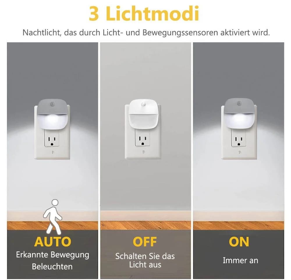 Sunicol LED Nachtlicht mit Bewegungssensor Weiß