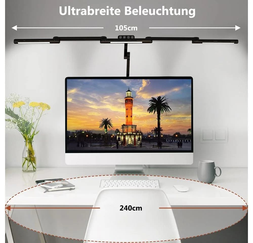 Sunicol LED Schreibtischlampe mit Klemme Transformierbar Touch-Steuerung - Bild 4