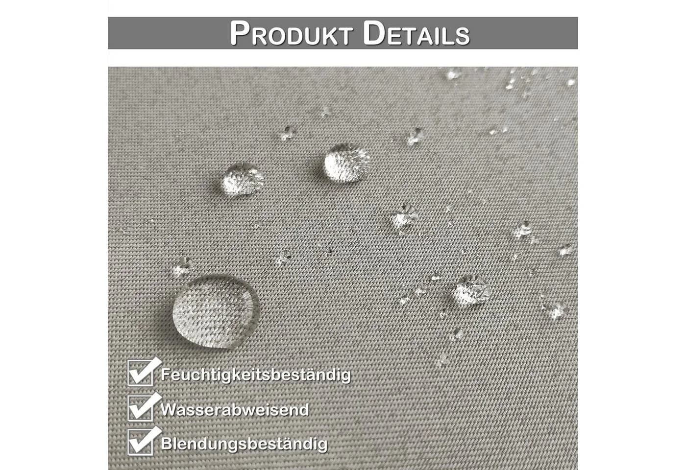 Sunicol Terrassenvorhang Grau Wasserdicht UV-Schutz 2er Set