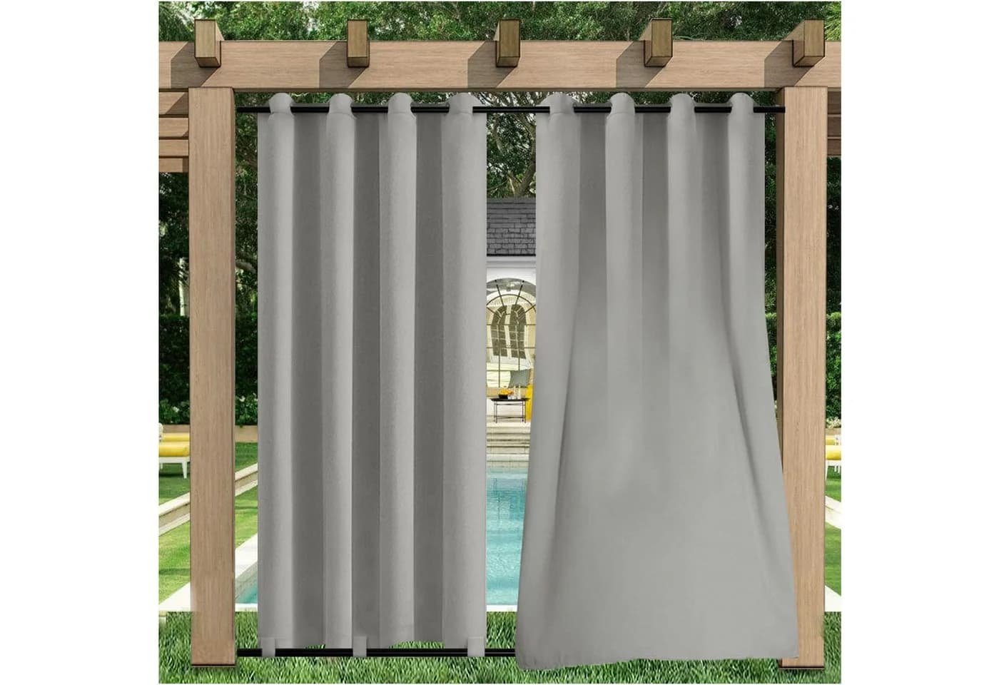 Sunicol Terrassenvorhang Grau Wasserdicht UV-Schutz 2er Set - Bild 2