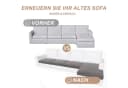 Rosnek Samt Sofahusse Stretch Schonbezug Grau Bild 3