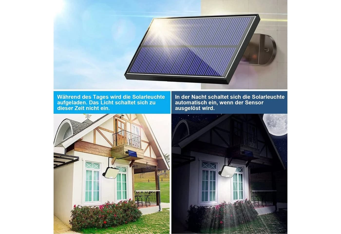 Rosnek Solar-Außenleuchte 118 LEDs mit Bewegungsmelder & Fernbedienung - Bild 3