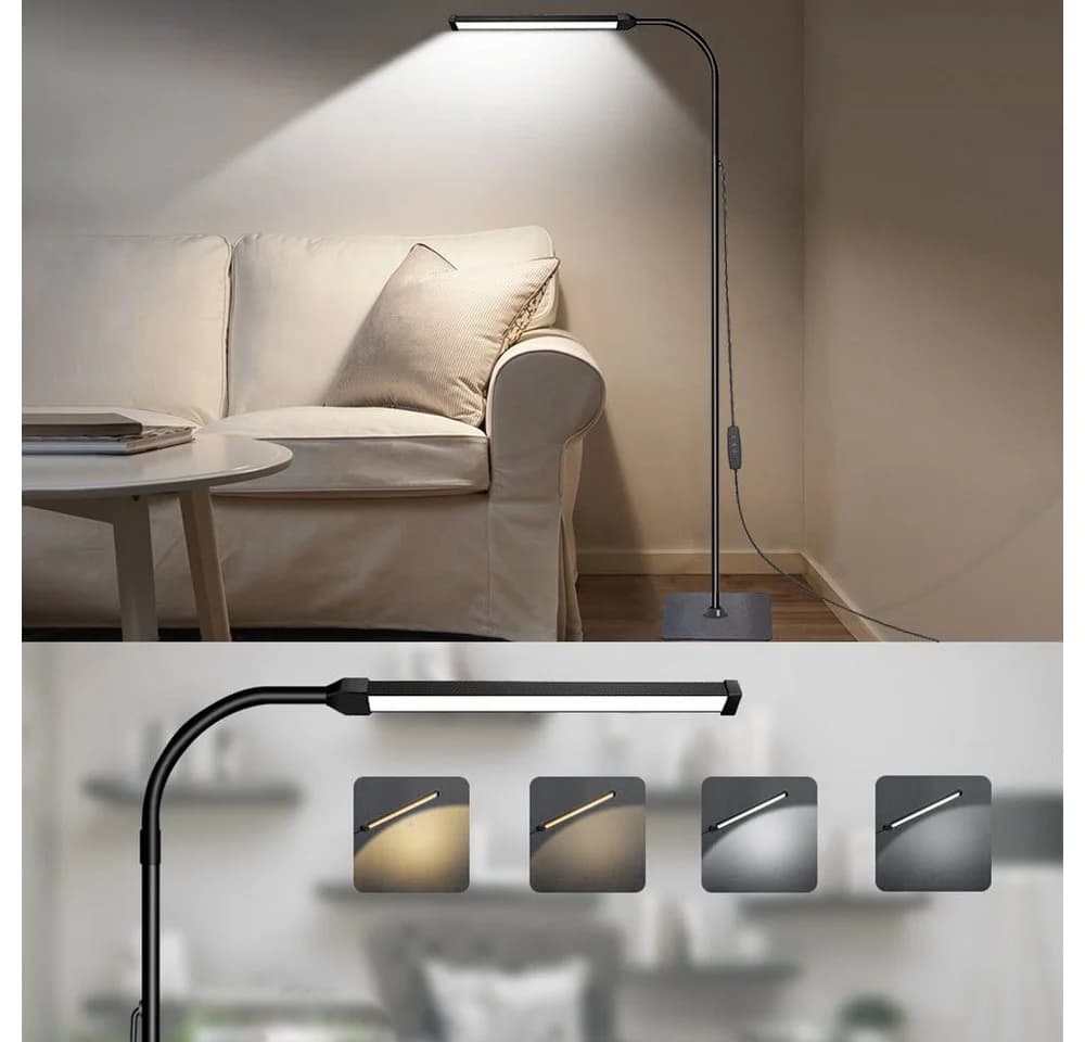 Sunicol LED Stehlampe Modern Dimmbar 3 Lichtfarben Schwarz - Bild 5