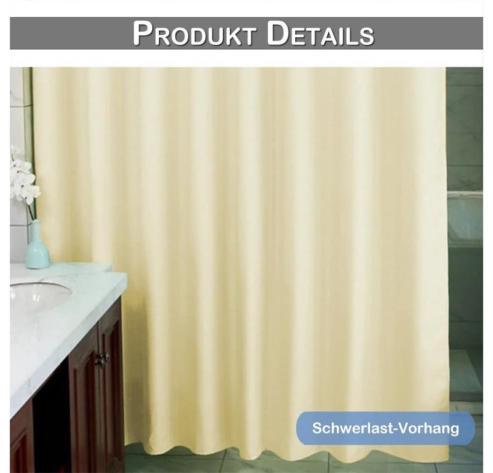 Sunicol Duschvorhang Wasserabweisend Waffel-Design Beige/Blau/Grau/Weiß