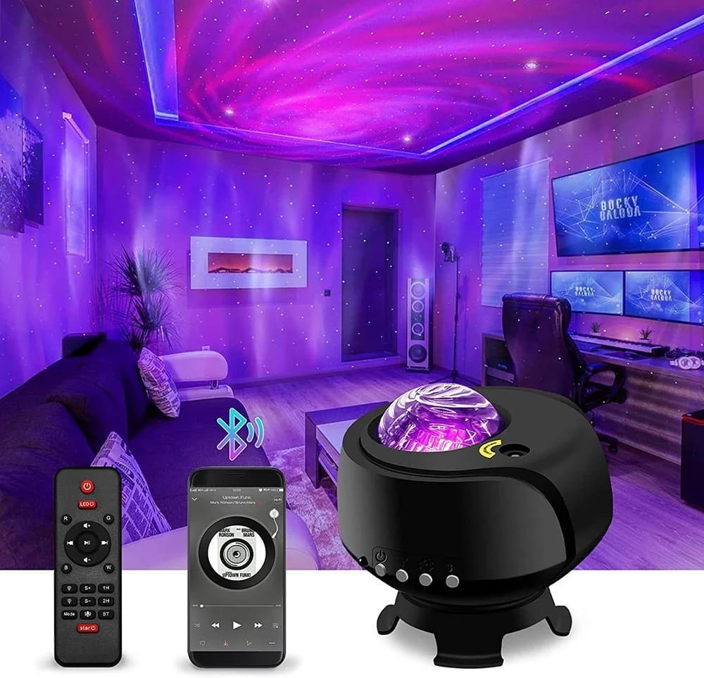 Sunicol LED-Sternenhimmel Projektor Lichter, wechselnde Nebel, Timing, für Party Home Deco, RGB, Sprachsteuerung, Bluetooth - Bild 2