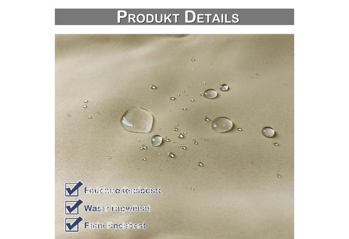 Lapamax Outdoorvorhang Beige Wasserfest mit Klettband - Bild 3