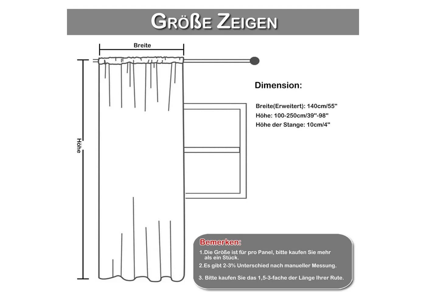 Sunicol Gardine Weiß Transparent mit Stickerei und Kräuselband - Bild 5
