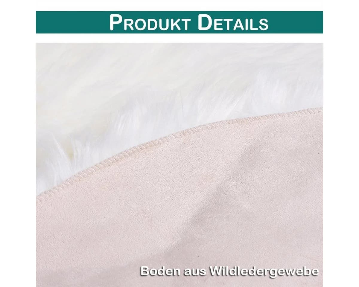 Rosnek Runder Zottelteppich 6cm Fell Polyester - Bild 4