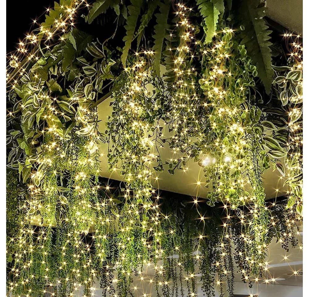 Rosnek LED-Lichterkette 1M, 5 Stränge, Batterie, für Garten, Balkon, Weihnachtsdekoration, Kupferdraht