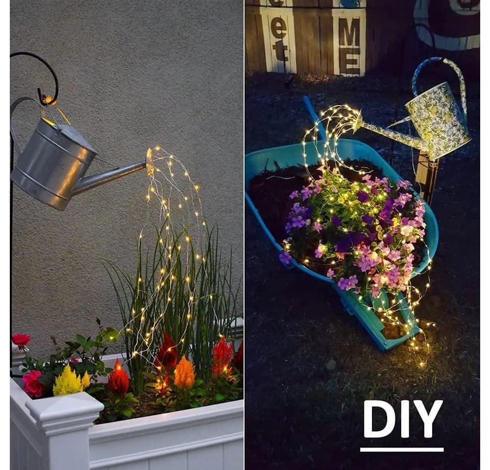 Rosnek LED-Lichterkette 1M, 5 Stränge, Batterie, für Garten, Balkon, Weihnachtsdekoration, Kupferdraht - Bild 4