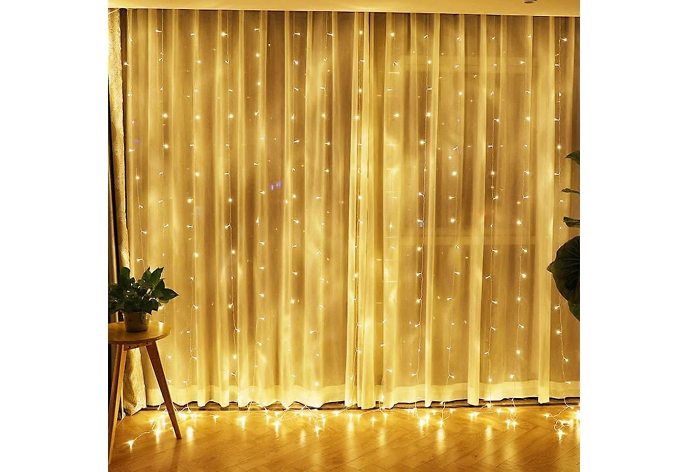 Rosnek LED-Lichterkette 3x3M, 10 Stränge, Warmweiß, 300 LEDs, 8 Modi, Timer - Bild 2