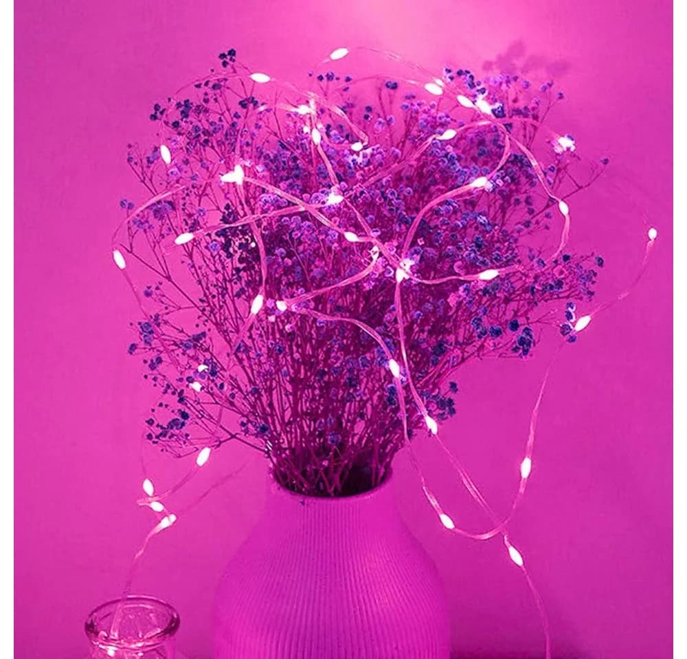 Rosnek LED-Lichterkette Kupferdraht wasserdicht rosa - Bild 4