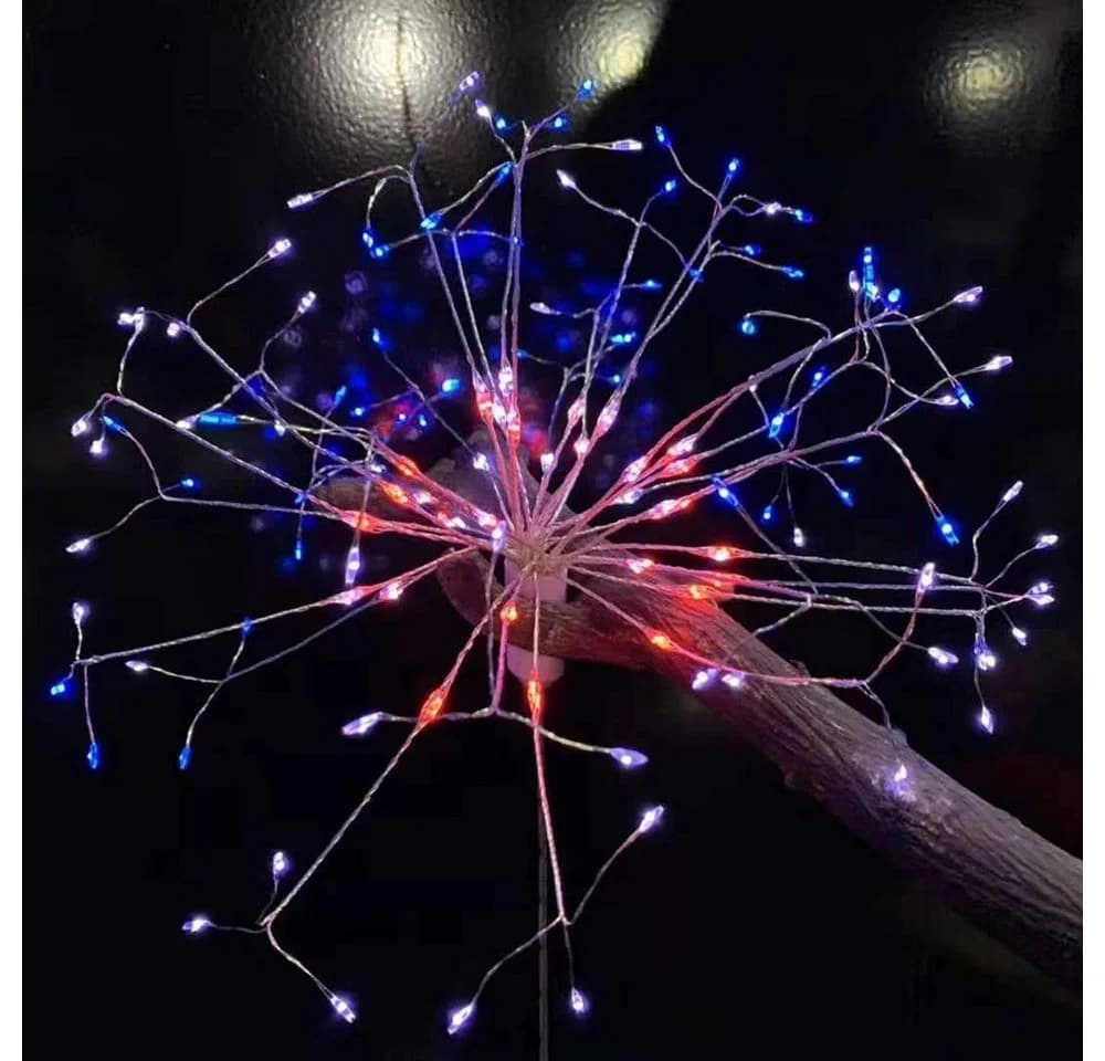 Rosnek LED-Lichterkette Feuerwerk, 198 LEDs, Timer, Fernbedienung, Kupferdraht, Batterie - Bild 4