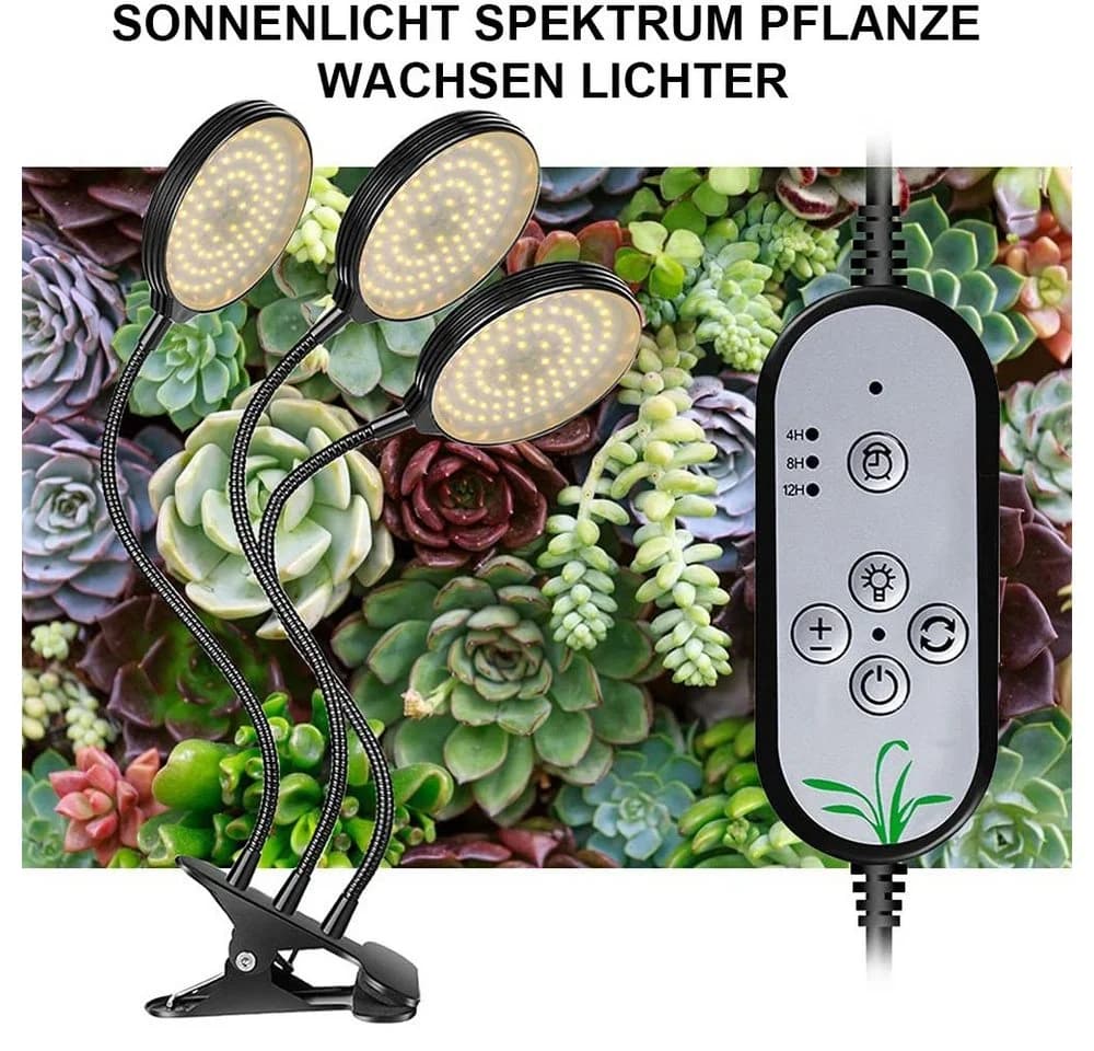 Rosnek Pflanzenlampe 1/2/3/4 Köpfe, dimmbar, USB-5V, Vollspektrum-Licht - Bild 4
