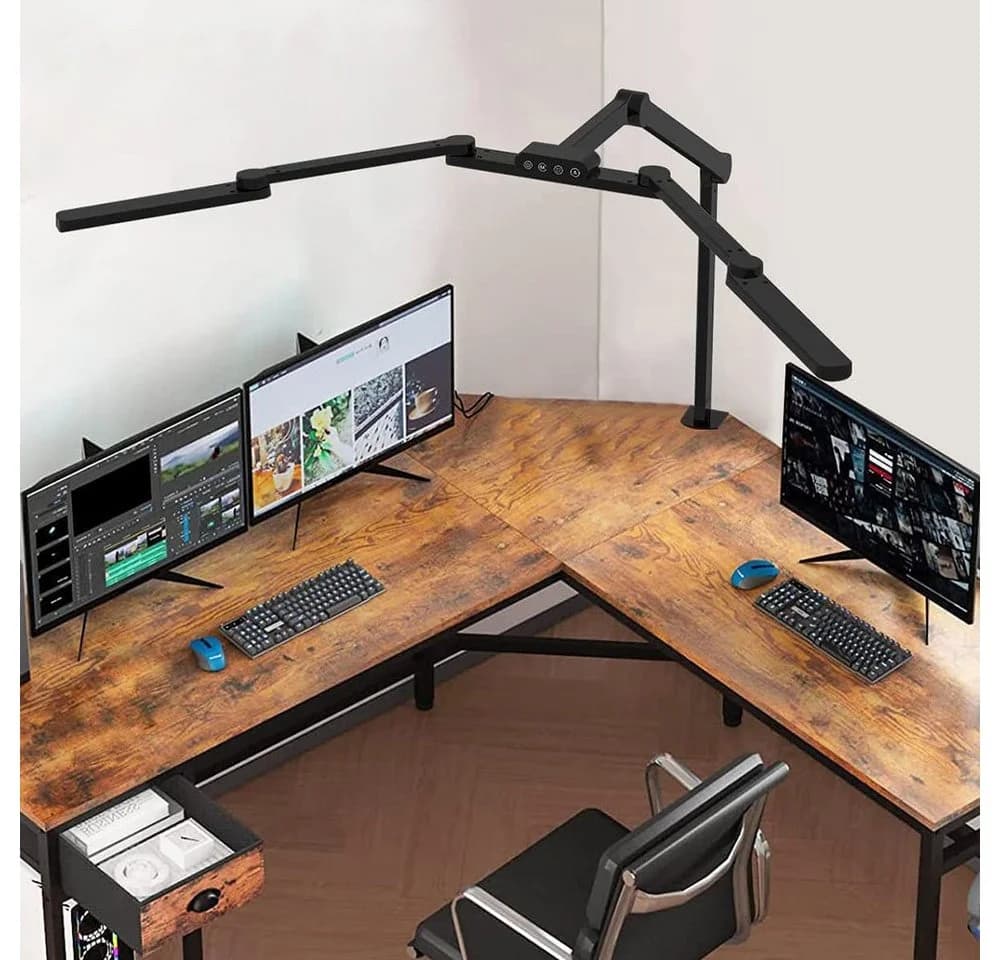 Rosnek LED Tischleuchte Transformierbar Touch 5 Farbtemperaturen Klemme - Bild 2