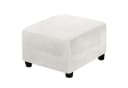 Rosnek Samt Stuhlhusse Stretch Quadratisch für Ottoman Fußhocker Weiß Bild 2