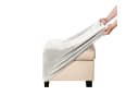 Rosnek Samt Stuhlhusse Stretch Quadratisch für Ottoman Fußhocker Weiß Bild 3