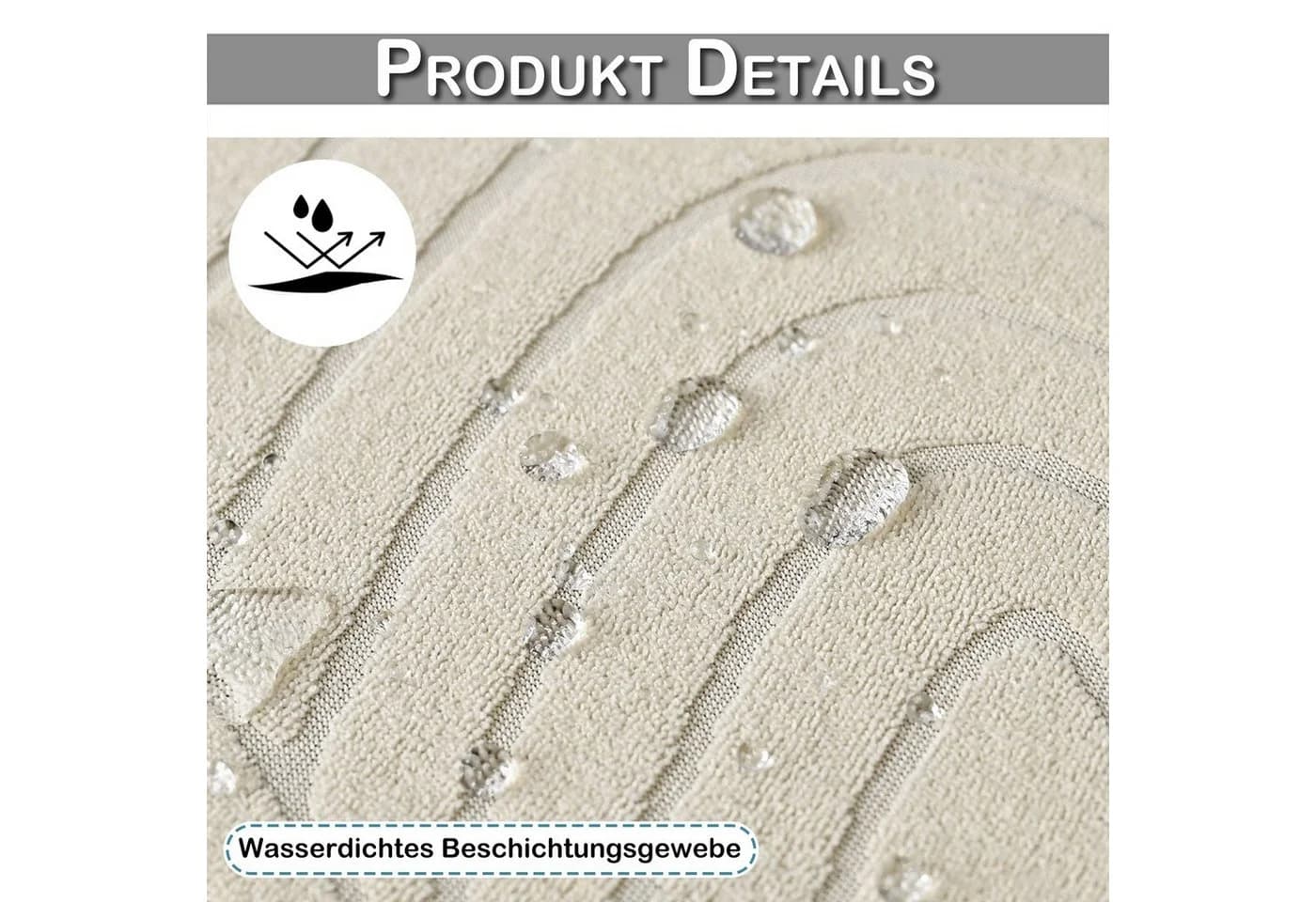 Rosnek Stuhlhusse Stretch Wasserdicht Geometrisch Beige/Grau - Bild 4