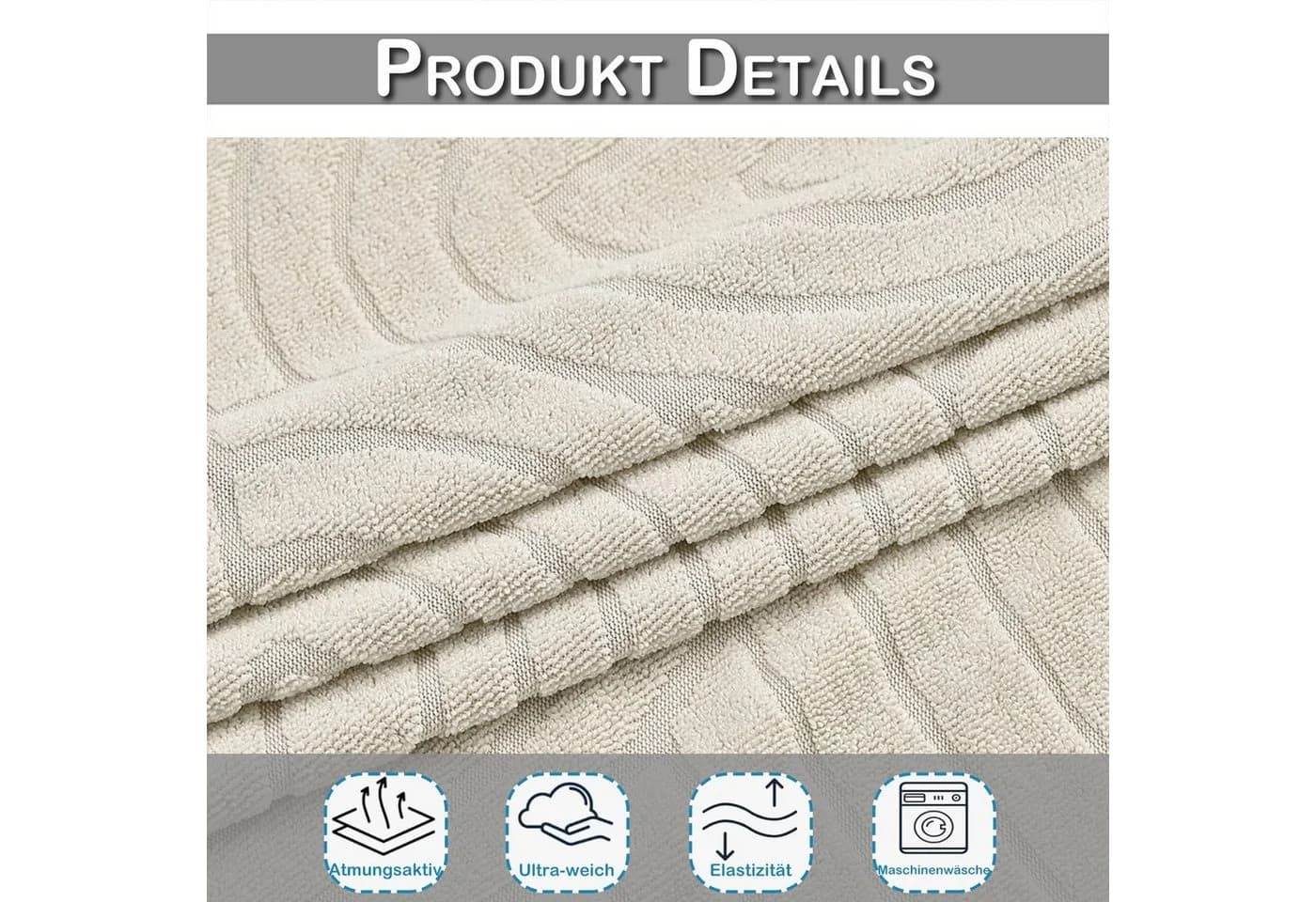 Rosnek Stuhlhusse Stretch Wasserdicht Geometrisch Beige/Grau - Bild 5