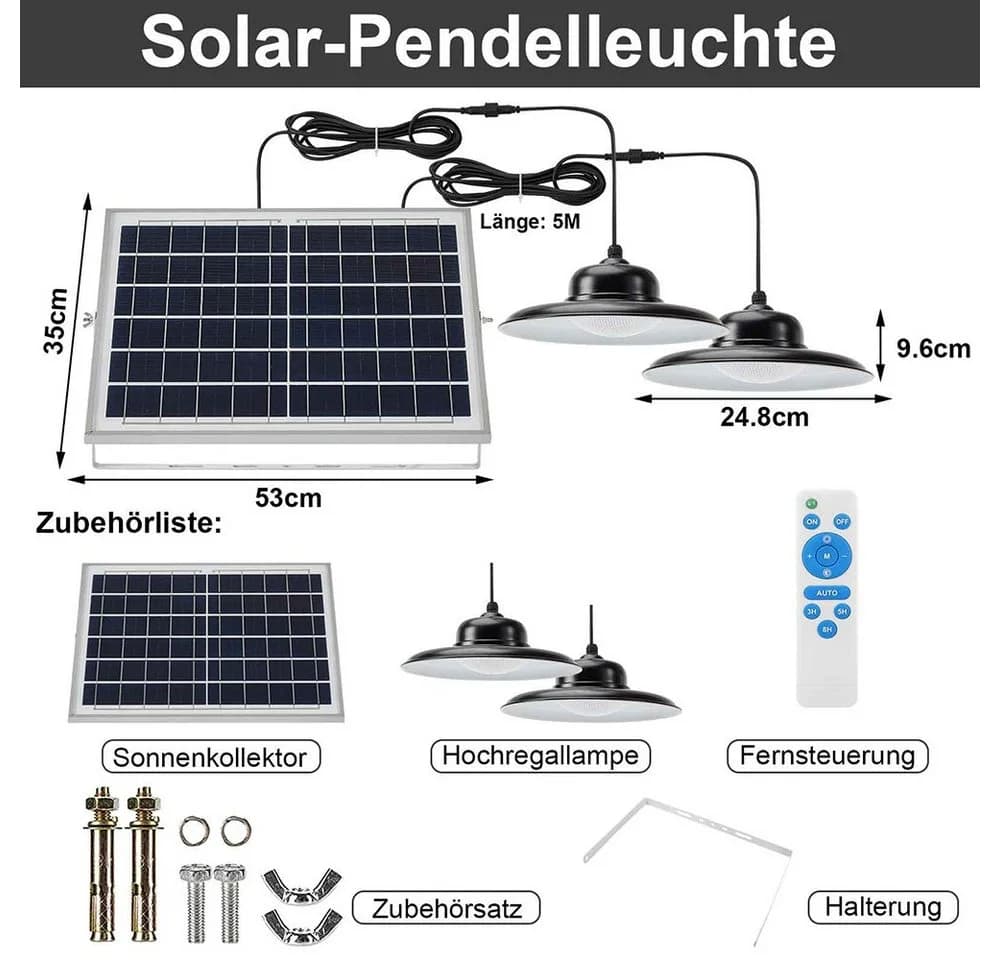 Rosnek LED Außen-Deckenleuchte Solar Dimmbar IP65 Weiss - Bild 1