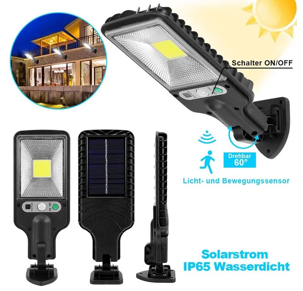 Rosnek LED Außen-Wandleuchte Solar IP65 Bewegungssensor 3 Modi - Bild 4