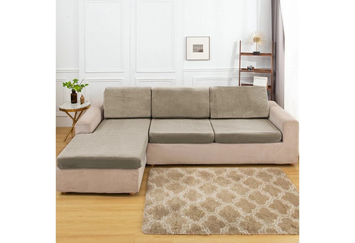 Rosnek Samt Sofahusse Stretch mit elastischer Unterseite - Bild 3